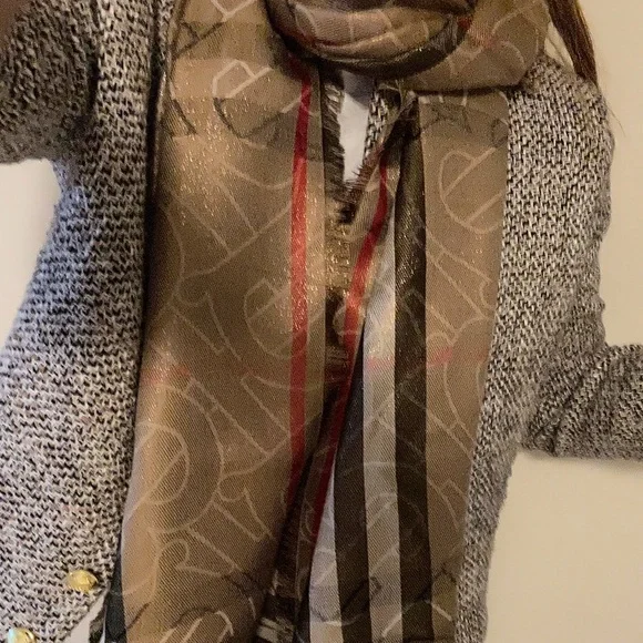 Burberry monogram check scarf